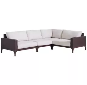 Abaco White 4 Piece Modular Outdoor Sectional