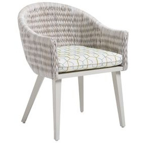 Seabrook Blue and White Upholstered Outdoor Arm Chair