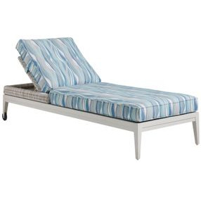 Seabrook Blue and Gray 83" Outdoor Chaise Lounge