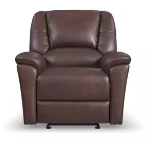 Plush Tavern Brown Leather Glider Recliner