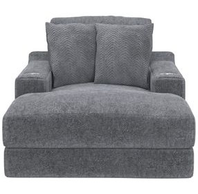 Cozy Gunmetal 53" Chaise with USB Charging