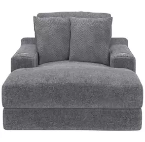 Cozy Gunmetal 53" Chaise with USB Charging