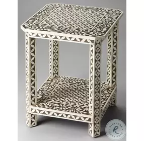 Brown Bone Inlay Side Table