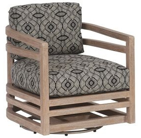 Stillwater Cove Black Upholstered Outdoor Swivel Lounge Chair