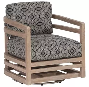 Stillwater Cove Black Upholstered Outdoor Swivel Lounge Chair