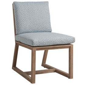 Stillwater Cove Blue Upholstered Outdoor Side Chair