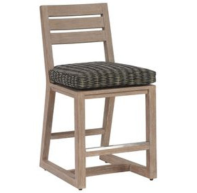 Stillwater Cove Black Upholstered Outdoor Counter Height Stool