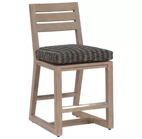 Stillwater Cove Black Upholstered Outdoor Counter Height Stool