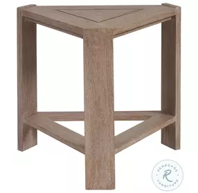 Stillwater Cove Light Taupe Outdoor Triangular End Table