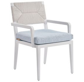 Ocean Breeze Promenade Blue Upholstered Outdoor Arm Chair