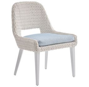 Ocean Breeze Promenade Blue Upholstered Outdoor Occasional Dining Chair