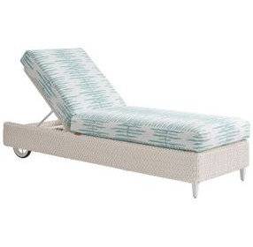 Ocean Breeze Promenade Blue and White 82" Outdoor Chaise