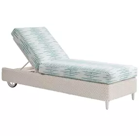 Ocean Breeze Promenade Blue and White Outdoor 82" Chaise