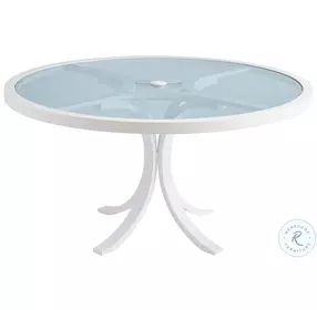 Ocean Breeze Promenade White Outdoor Round 56" Dining Table