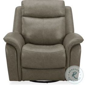 Grant Liverpool Cobblestone Leather Double Power Glider Recliner
