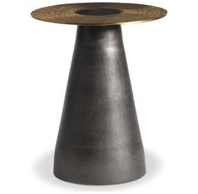 Alto Black Nickel and Antique Brass Accent Table