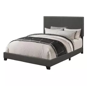 Boyd Charcoal Upholstered King Panel Bed