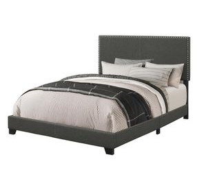 Boyd Charcoal Upholstered Queen Panel Bed