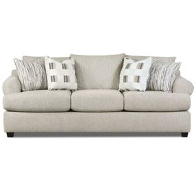 Premier Taupe Performance Fabric Round Arms 96" Sofa