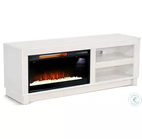 Napa Hearth White Oak Melamine 56" Media Console with Crystal Fireplace Insert