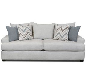 Queenstown Pebble Gray 97" Sofa with Throw Pillows