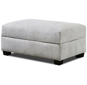 Premier Taupe Gray Performance Fabric Rectangular Storage Ottoman