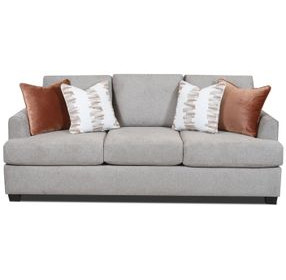 Maclean Taupe Beige 93" Sofa with Throw Pillows