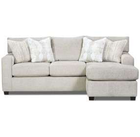 Kittery Dove Beige 93" Sofa Chaise with Throw Pillows