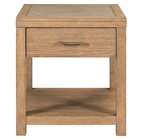 Portello Natural and Concrete Rectangular End Table