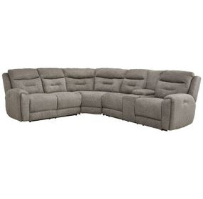 Point Break Mushroom 3 Piece Modular Triple Power Reclining Loveseat Sectional with Console and USB Charging