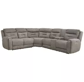 Point Break Mushroom 6 Piece Modular Triple Power Reclining Sectional with Console and USB Charging