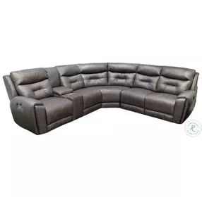Point Break True Grit Greystone Triple Power Reclining RAF Sectional