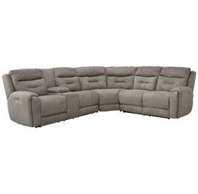 Point Break Mushroom 3 Piece Modular Triple Power Reclining Loveseat Sectional with Hidden Cup Holders and USB Charging