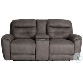 Point Break Telluride Stone Triple Power Reclining Sofa with Drop Down Tray Table