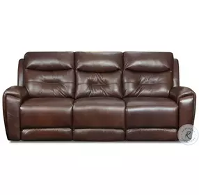 Point Break Hazelnut Leather 90" Triple Power Reclining Sofa with USB Charging