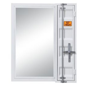 Cargo White Rectangular Vanity Mirror with Storage