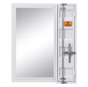 Cargo White Rectangular Vanity Mirror with Storage
