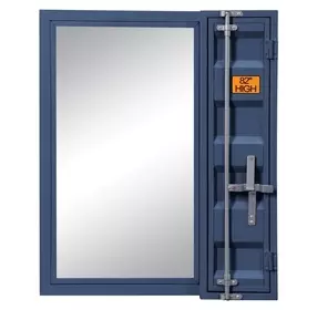 Cargo Blue Rectangular Vanity Mirror with Storage