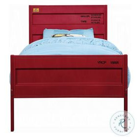 Cargo Red Twin Panel Bed