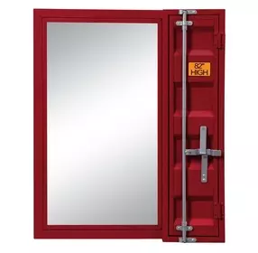 Cargo Red Rectangular Vanity Mirror with Storage