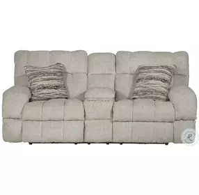 Ashland Buff Lay Flat Reclining Console 86" Loveseat