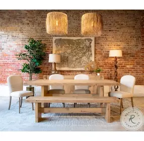 Alpine Distressed Oak 85" Dining Room Set