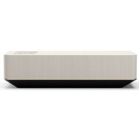 Madera Opal Ash and Modern Walnut Rectangular Marble Top Plinth Cocktail Table