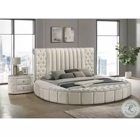 Sonya Ivory Upholstered Panel Storage Bedroom Set