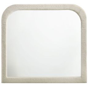 Sonya Ivory Upholstered Rectangular Dresser Mirror