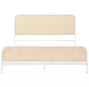 Lanewood White Open Cane Webbing King Metal Bed