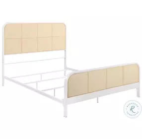 Lanewood White Open Cane Webbing Queen Metal Bed