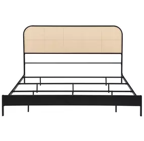 Amherst Black Radio Weave Rattan King Metal Bed