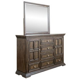 Big Valley Brownstone 6 Drawer Dresser with Mirror