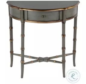 Skilling Royal Pastel Green 1 Drawer Demilune Console Table